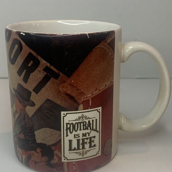 Vintage "Football Is My Life" Gift Coffee Mug 1993 XPRES Corp. TBOTHC Design - Picture 3 of 6